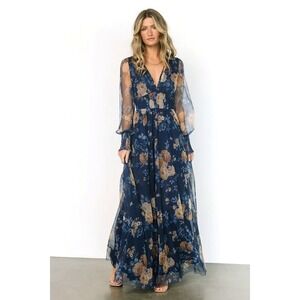 Baltic Born Navy Floral Maxi Dress
